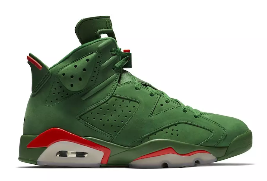 Look oficial de Gatorade Air Jordan 6 Green Suede