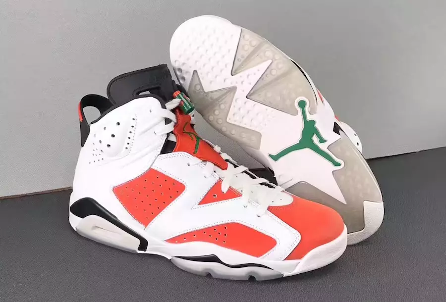 Air Jordan 6 Gatorade Белый Оранжевый Зеленый