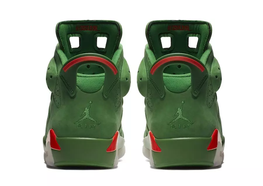 Официјален изглед на Gatorade Air Jordan 6 Green Suede