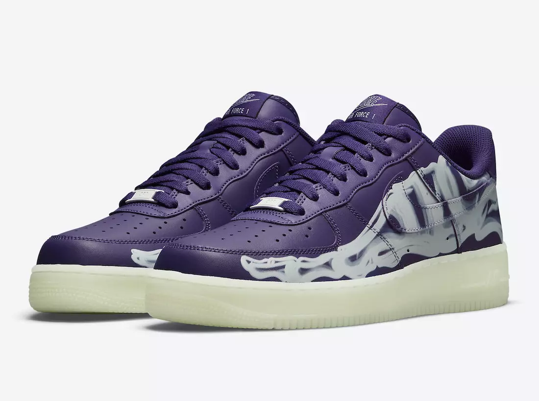 تاريخ الإصدار Nike Air Force 1 Skeleton Purple CU8067-500