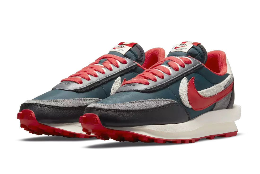 Menyamar Sacai Nike LDWaffle Midnight Spruce University Red DJ4877-300 Tarikh Tayangan