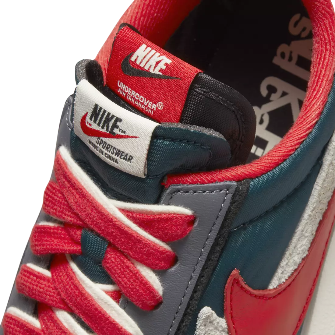 Menyamar Sacai Nike LDWaffle Midnight Spruce University Red DJ4877-300 Tarikh Tayangan