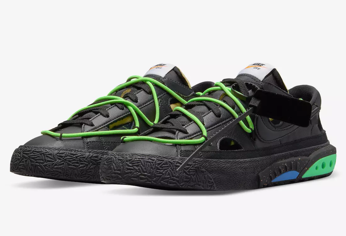 أبيض عاجي Nike Blazer Low Black Electro Green DH7863-001 تاريخ الإصدار