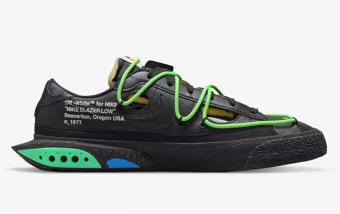 Off-White Nike Blazer Low Black Electro Green DH7863-001 Tarikh Tayangan