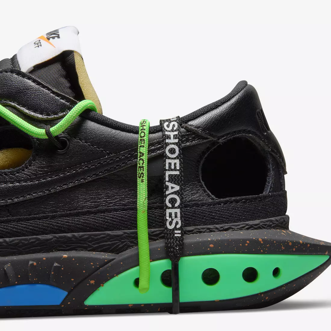 Off-White Nike Blazer Low Black Electro Green DH7863-001 Utgivelsesdato