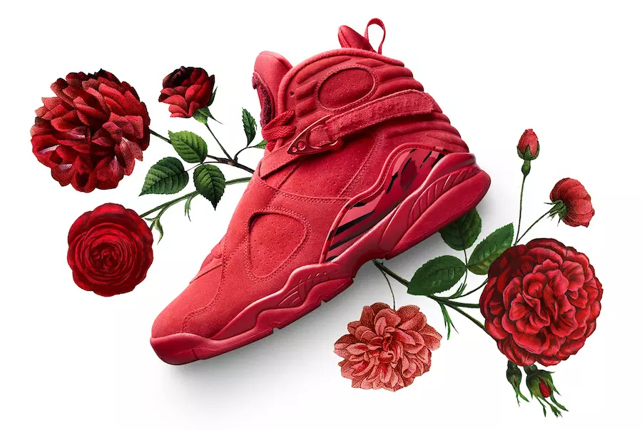 All-Red Air Jordan 8 го слави Денот на вљубените