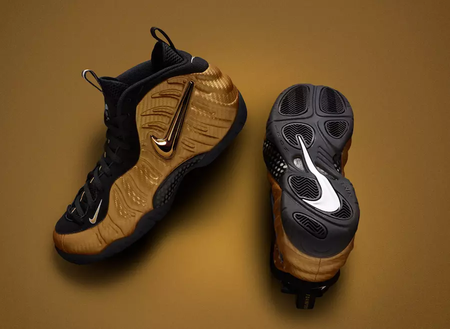 Nike Air Foamposite Pro “Metallic Gold” oficiālās fotogrāfijas