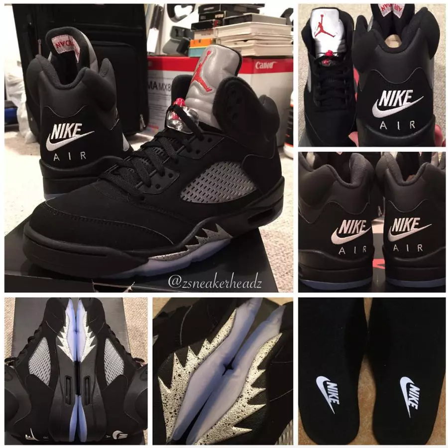 Nike Air Jordan 5 OG Hitam Metalik Perak