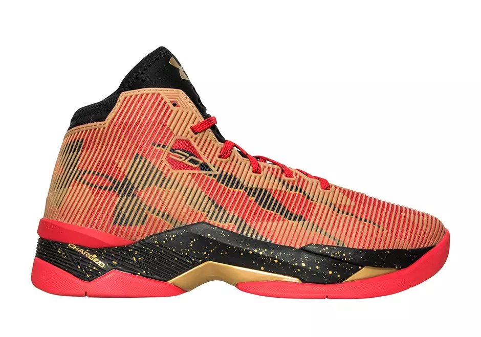 Under Armor Curry 2.5 49ers Red Black Metallic Gold