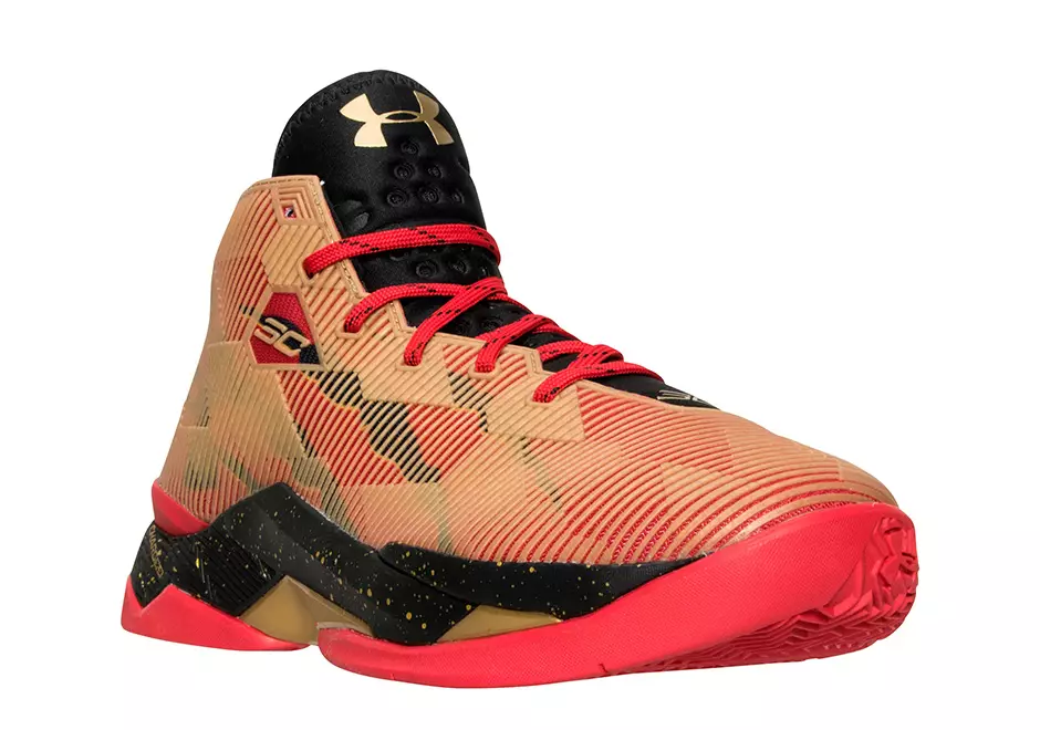 Under Armor Curry 2.5 49ers Red Black Metallic Gold