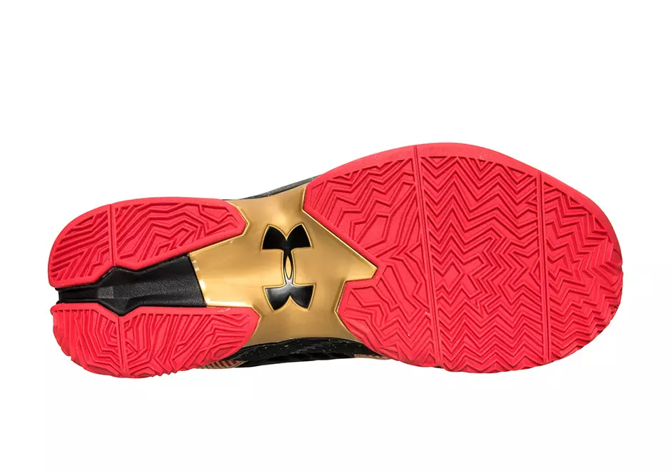 Under Armor Curry 2.5 49ers Red Black Metallic Gold