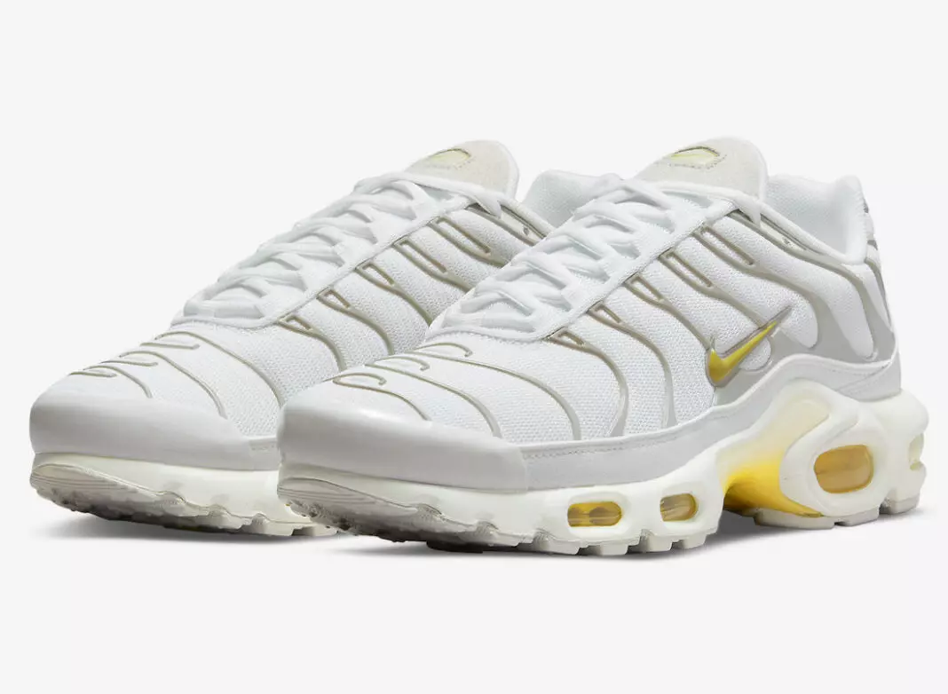 Nike Air Max Plus အဖြူရောင် မီးခိုးရောင် အဝါ DV6987-100 ဖြန့်ချိသည့်ရက်စွဲ