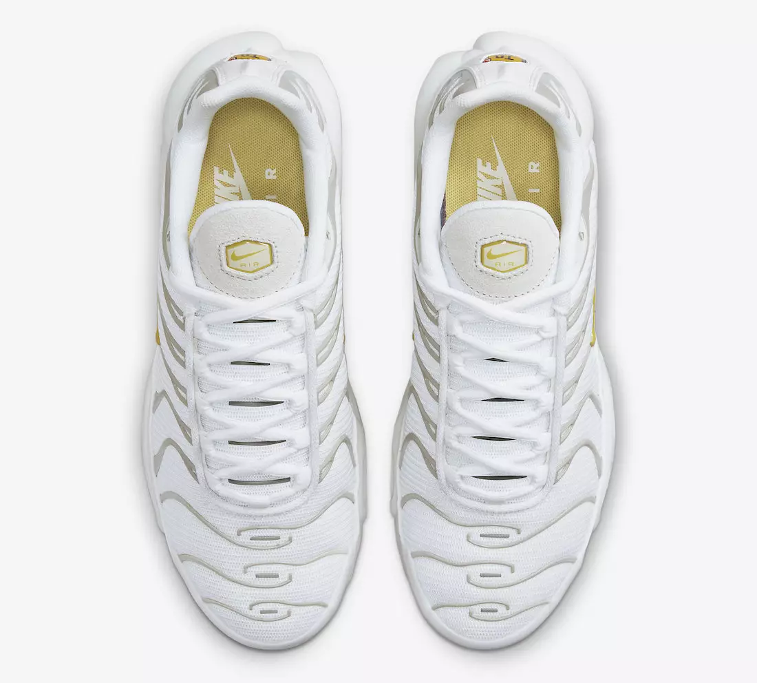 تاريخ إصدار Nike Air Max Plus أبيض رمادي أصفر DV6987-100