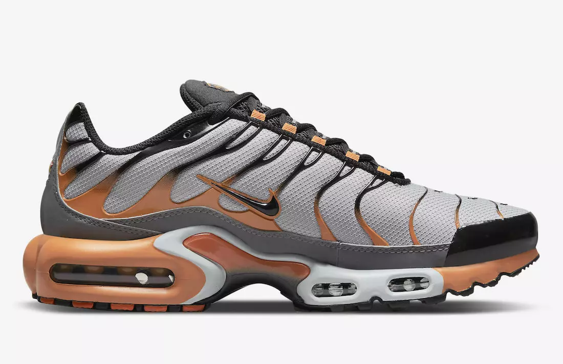 Nike Air Max Plus hall must oranž DM0032-001 väljalaskekuupäev