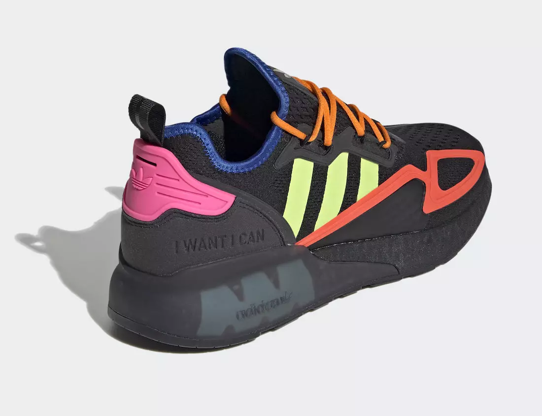 Adidas ZX 2K Boost Black Solar Slime Semi Solar Red FY4005 Megjelenési dátum