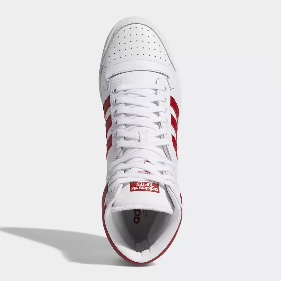 تاريخ إصدار adidas Top Ten Hi White Red EF2359