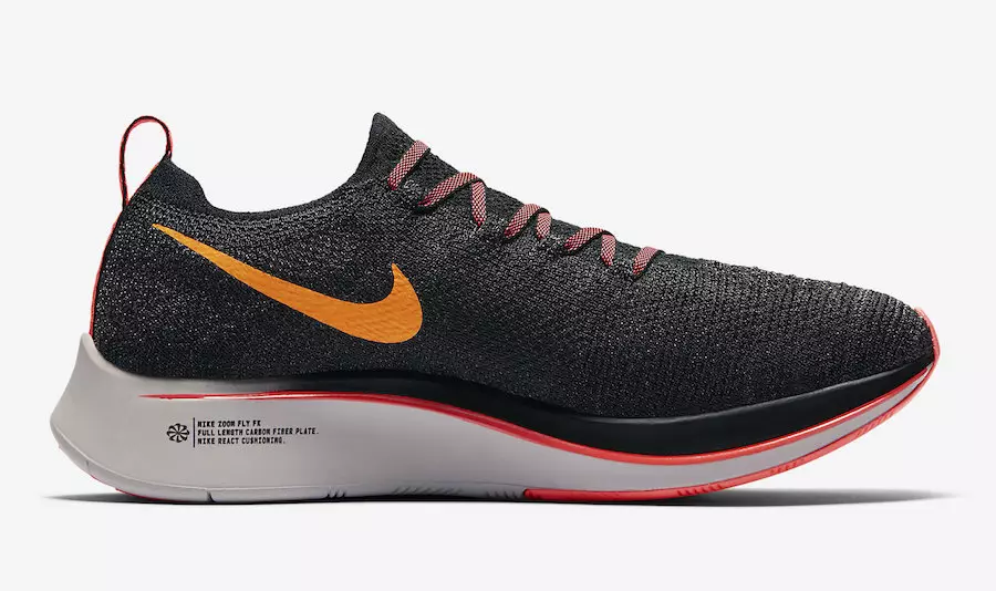 Nike Zoom Fly Flyknit Black Flash karmiinpunane apelsinikoorega kuuosake AR4562-068, väljalaskekuupäev