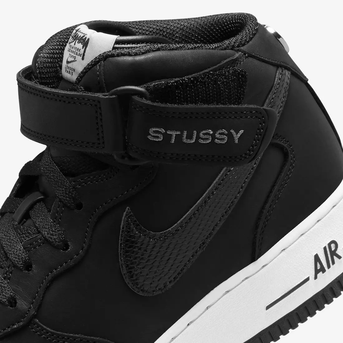 Stussy Nike Air Force 1 középfekete DJ7840-001 Megjelenési dátum