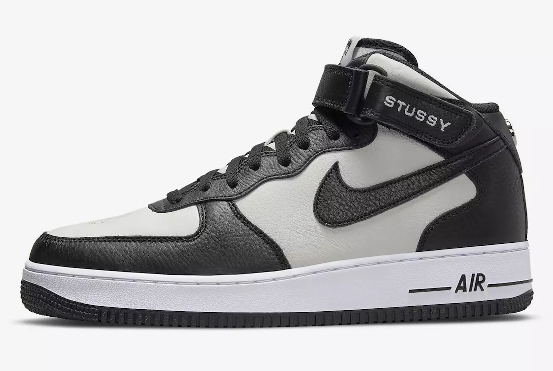 Stussy Nike Air Force 1 Mid Black Light Bone DJ7840-002 Julkaisupäivä