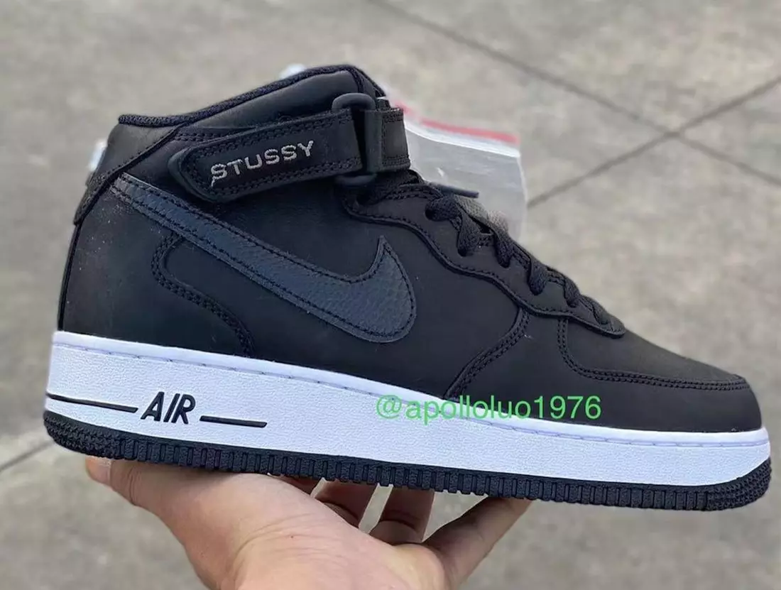 تاريخ الإصدار Stussy Nike Air Force 1 Mid Black White