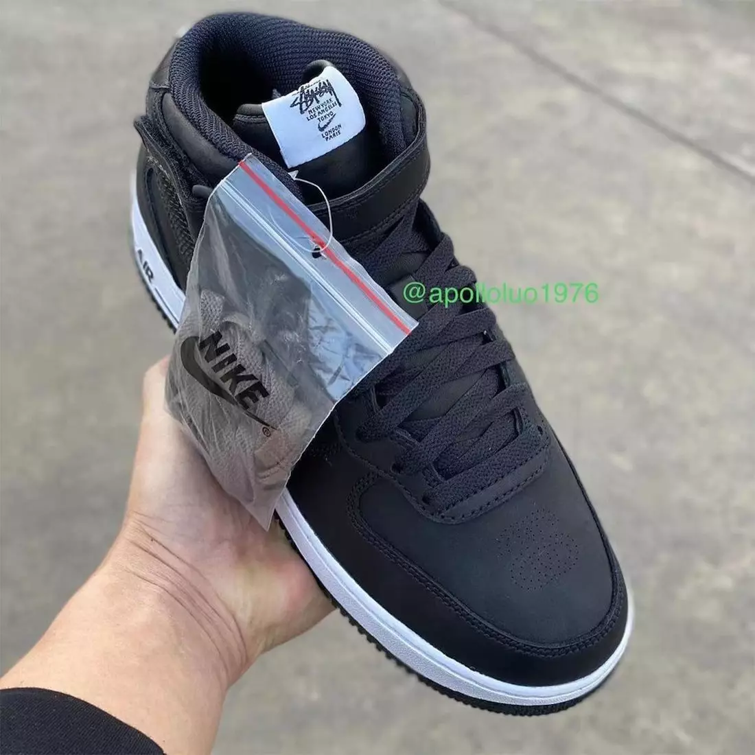 Stussy Nike Air Force 1 Средно црно бело Датум на објавување