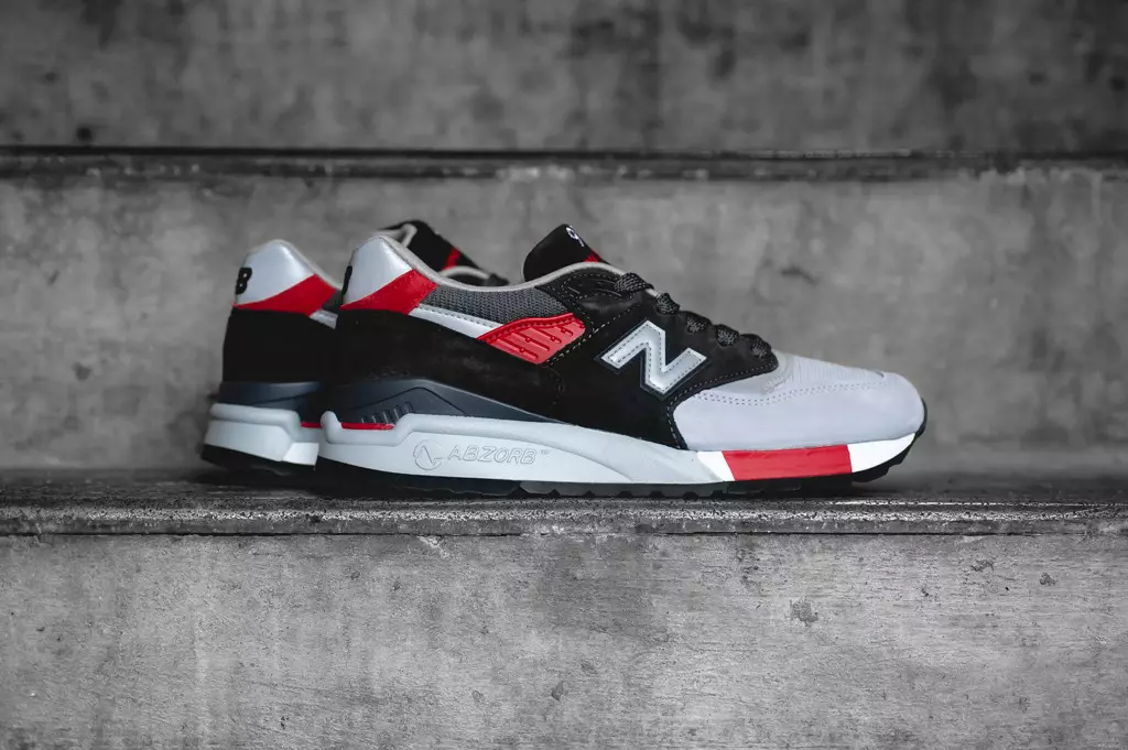 New Balance 998 Zwart Grijs Rood