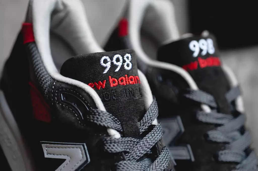 New Balance 998 Черно Сиво Червено