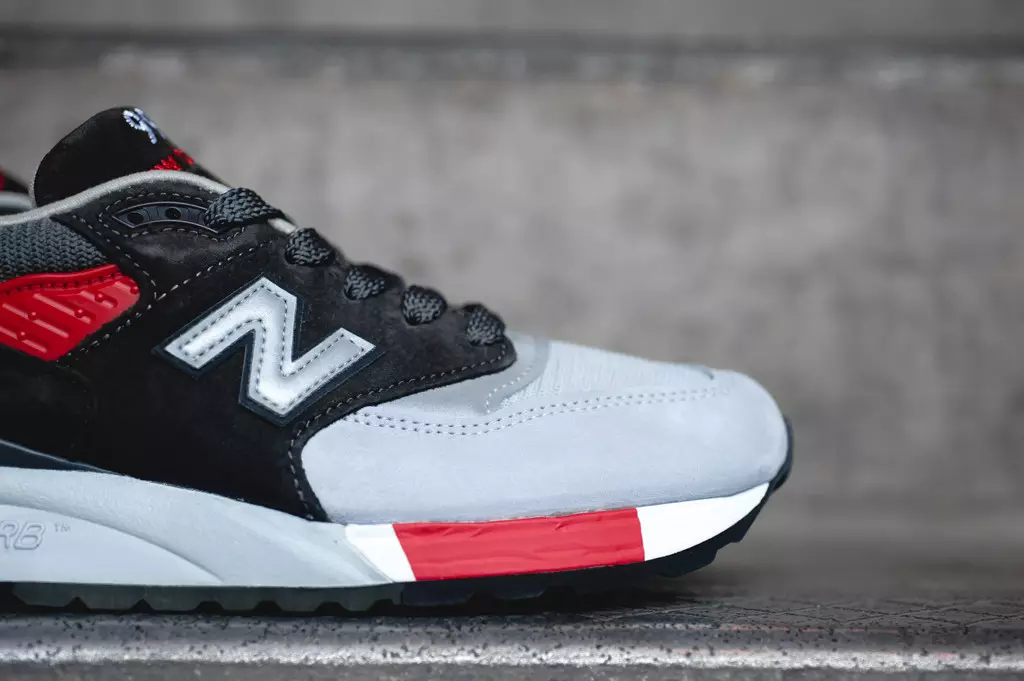 New Balance 998 Noir Gris Rouge