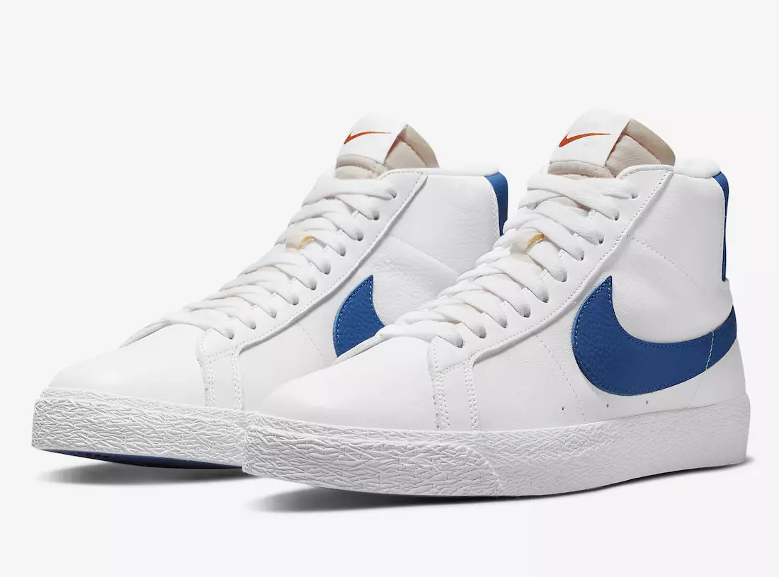 La etiqueta naranja de Nike SB se expande con este Blazer Mid blanco/azul