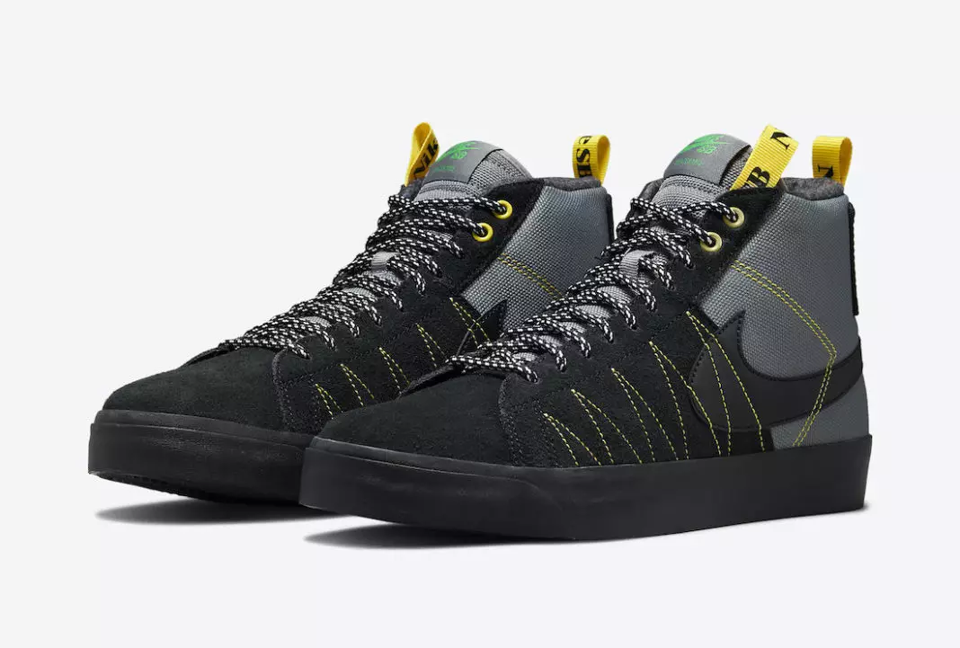 Nike SB Blazer Mid Premium Acclimate Cool Grey Yellow Strike DC8903-001 გამოშვების თარიღი