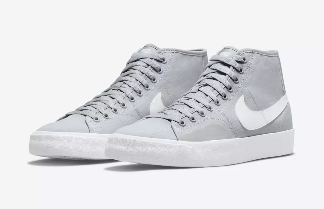 Cúirt Nike SB Blazer Meán Liath Bán DC8901-002 Dáta Eisiúna