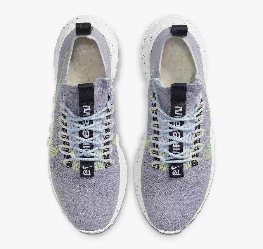 Nike Space Hippie 01 Gray Volt CQ3986-002 Datum izdavanja-1