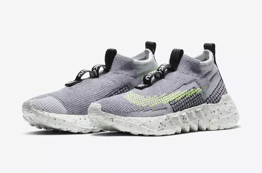 Nike Space Hippie 02 גריי וואלט CQ3988-002 מעלדונג טאָג-1