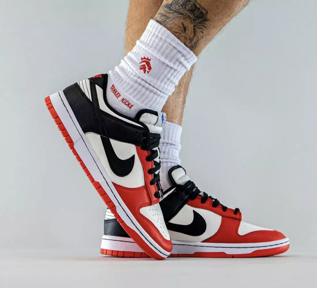 NBA Nike Dunk Low Chicago 75-årsjubileum DD3363-100 On-Feet