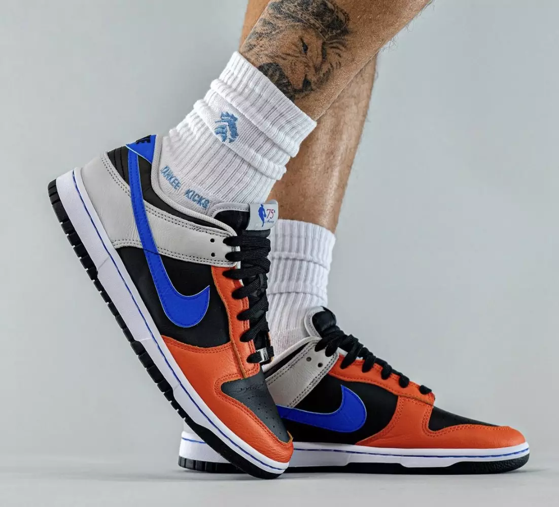 NBA Nike Dunk Low Knicks Kỷ niệm 75 năm DD3363-002 On-Feet