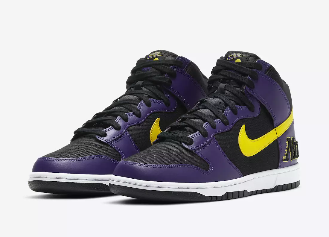 Nike Dunk High EMB Lakers DH0642-001 Megjelenés dátuma