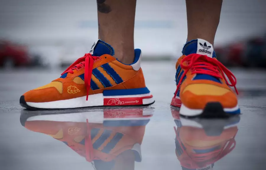 Dragon Ball Z x adidas ZX 500 RM Son Goku on-foot foto's