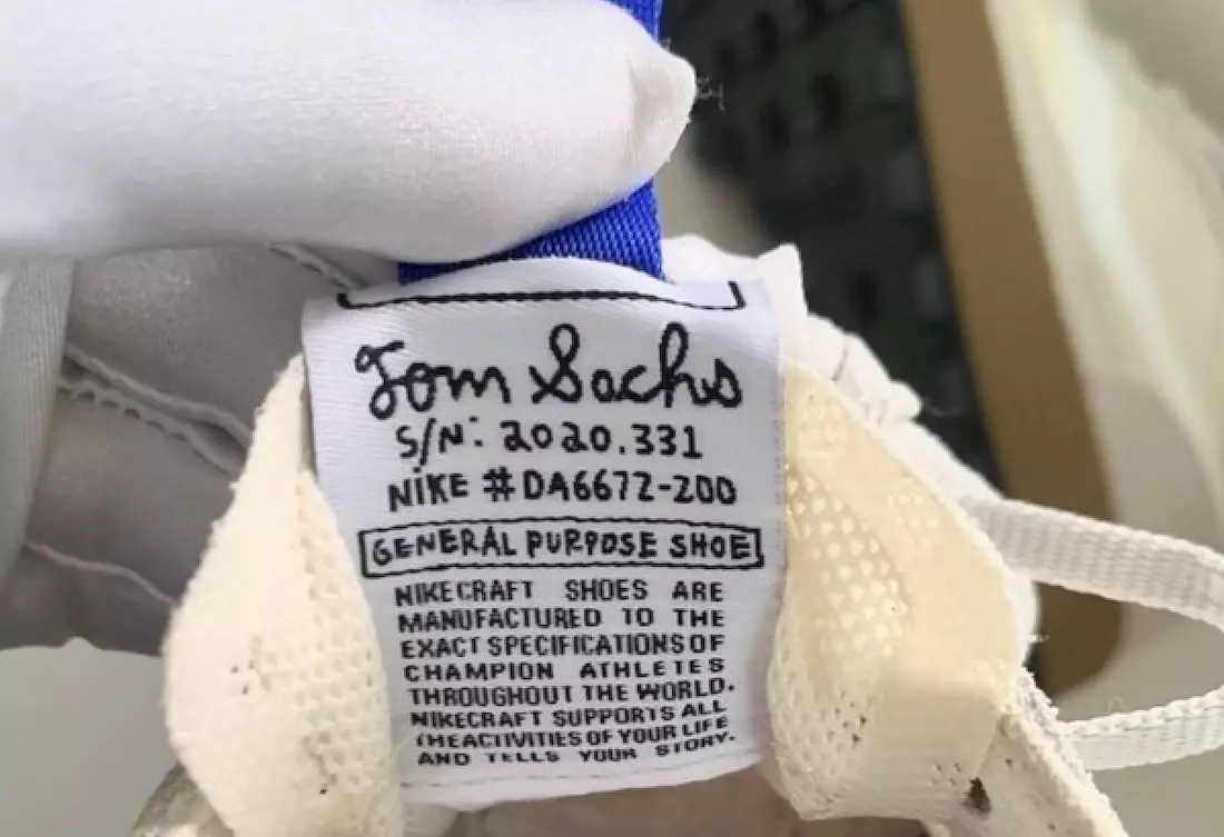 Pantof de uz general Tom Sachs NikeCraft DA6672-200 Data lansării în mână