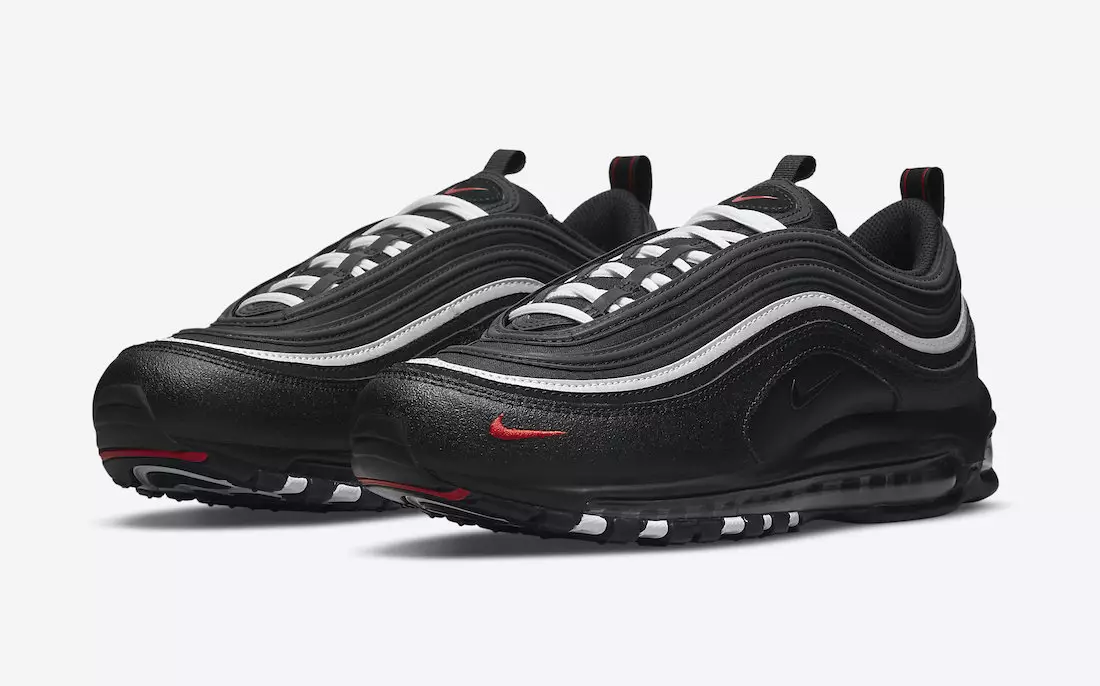 Nike Air Max 97 vises i sort, hvid og rød