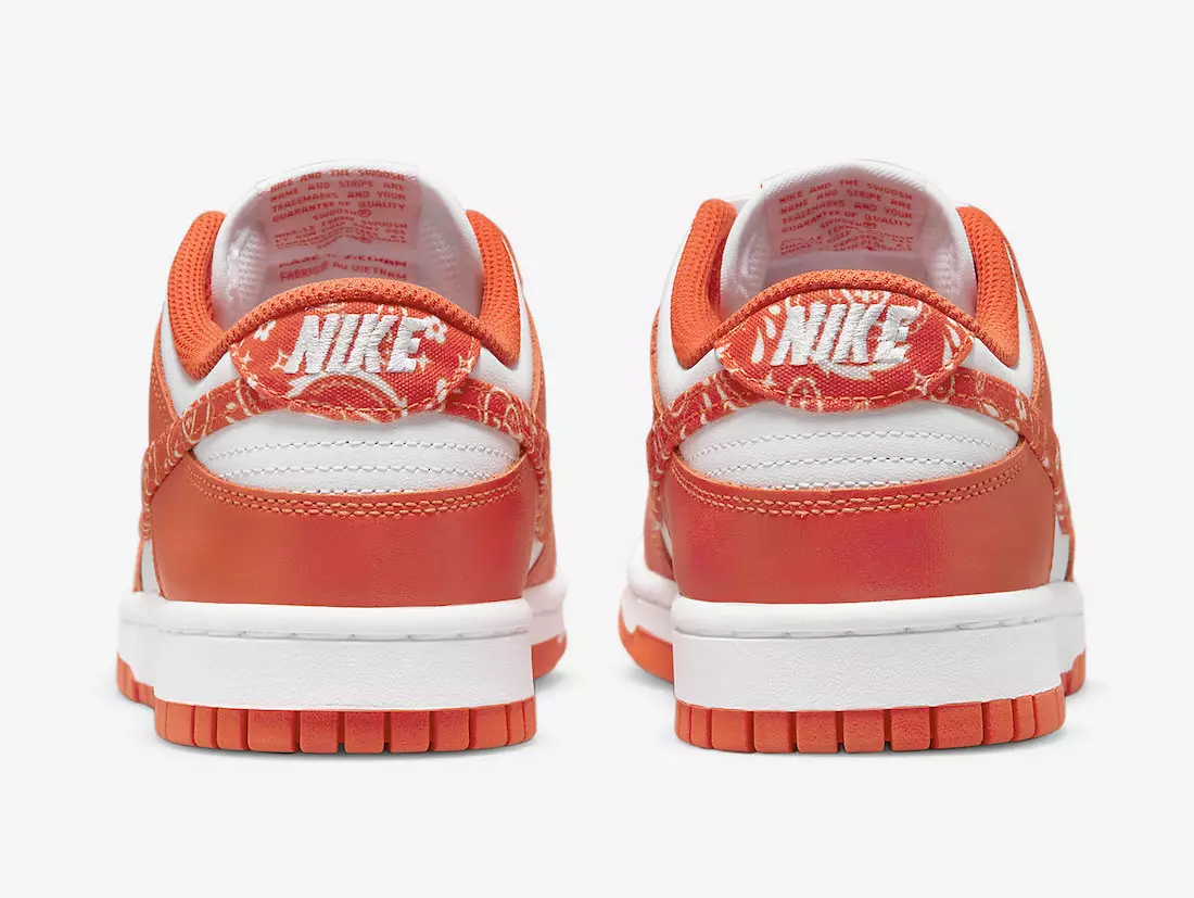 Tarehe ya Kutolewa ya Nike Dunk Low Orange Paisley DH4401-103