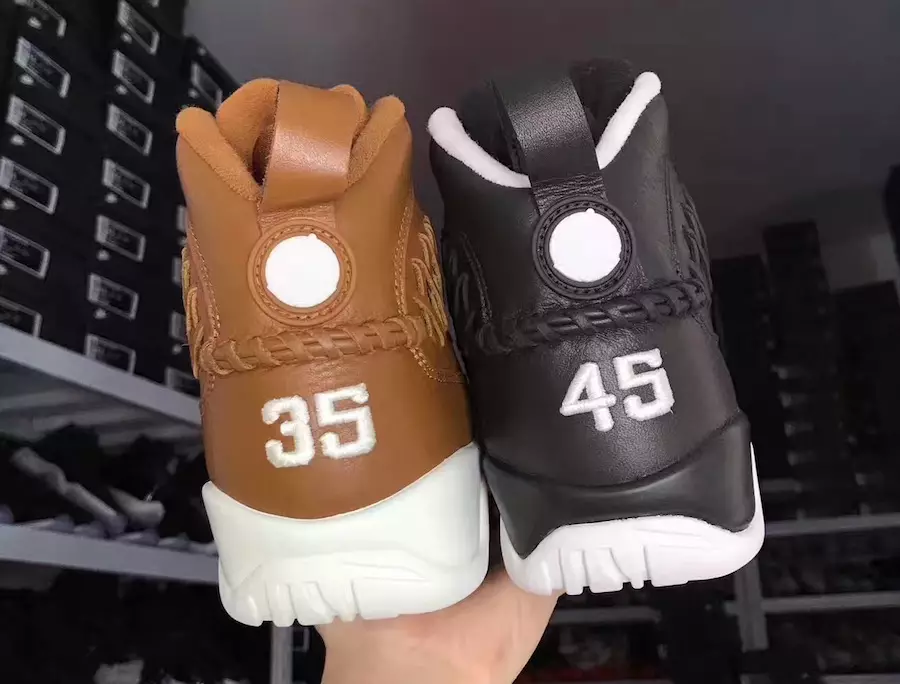 بسته دستکش بیسبال Air Jordan 9 چرم مشکی قهوه ای