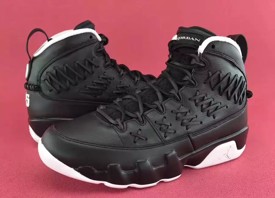 Confezione di guanti da baseball Air Jordan 9 in pelle nera