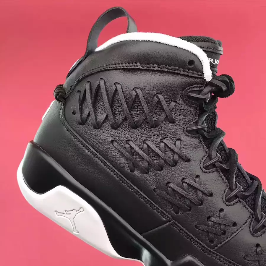 Confezione di guanti da baseball Air Jordan 9 in pelle nera