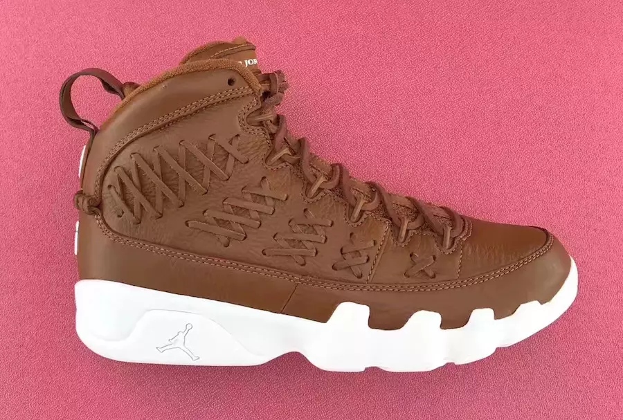 Бейсбольныя пальчаткі Air Jordan 9, карычневая скура