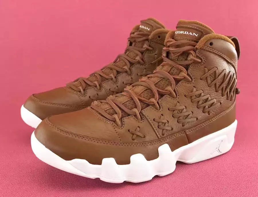 Бейсбольныя пальчаткі Air Jordan 9, карычневая скура