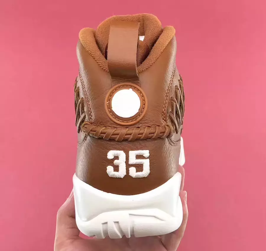 Air Jordan 9 Pacáiste Glove Baseball Leathar Donn