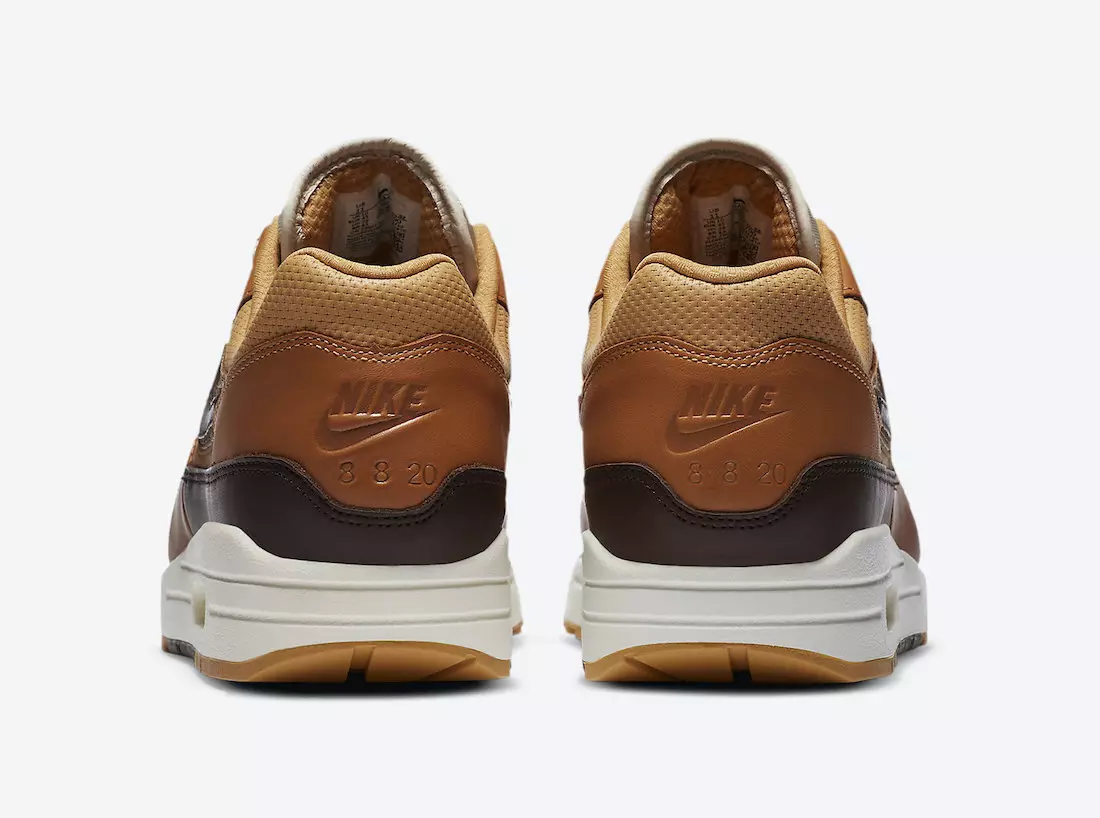 Nike Air Max 1 SNKRS နေ့သည် Em DA4302-700 ဖြန့်ချိသည့်ရက်စွဲကို ရရှိခဲ့သည်။