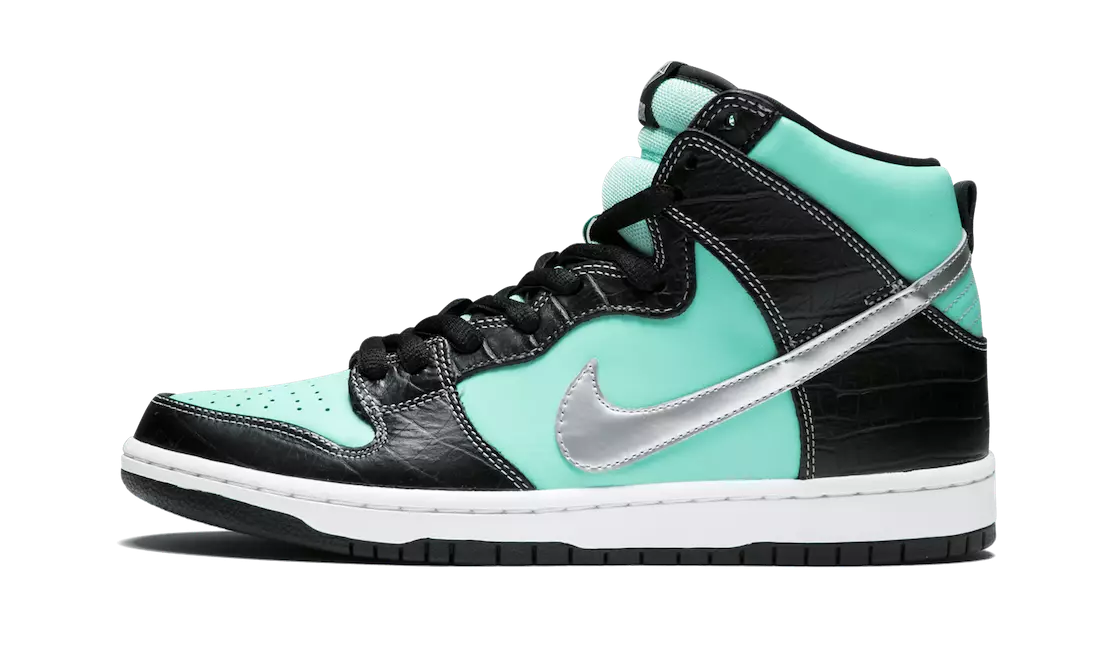 Diamond Supply Co Nike SB Dunk High Tiffany 653599-400 2014 Útgáfudagur