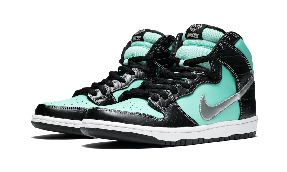 Diamond Supply Co Nike SB Dunk High Tiffany 653599-400 Tanggal Rilis 2014