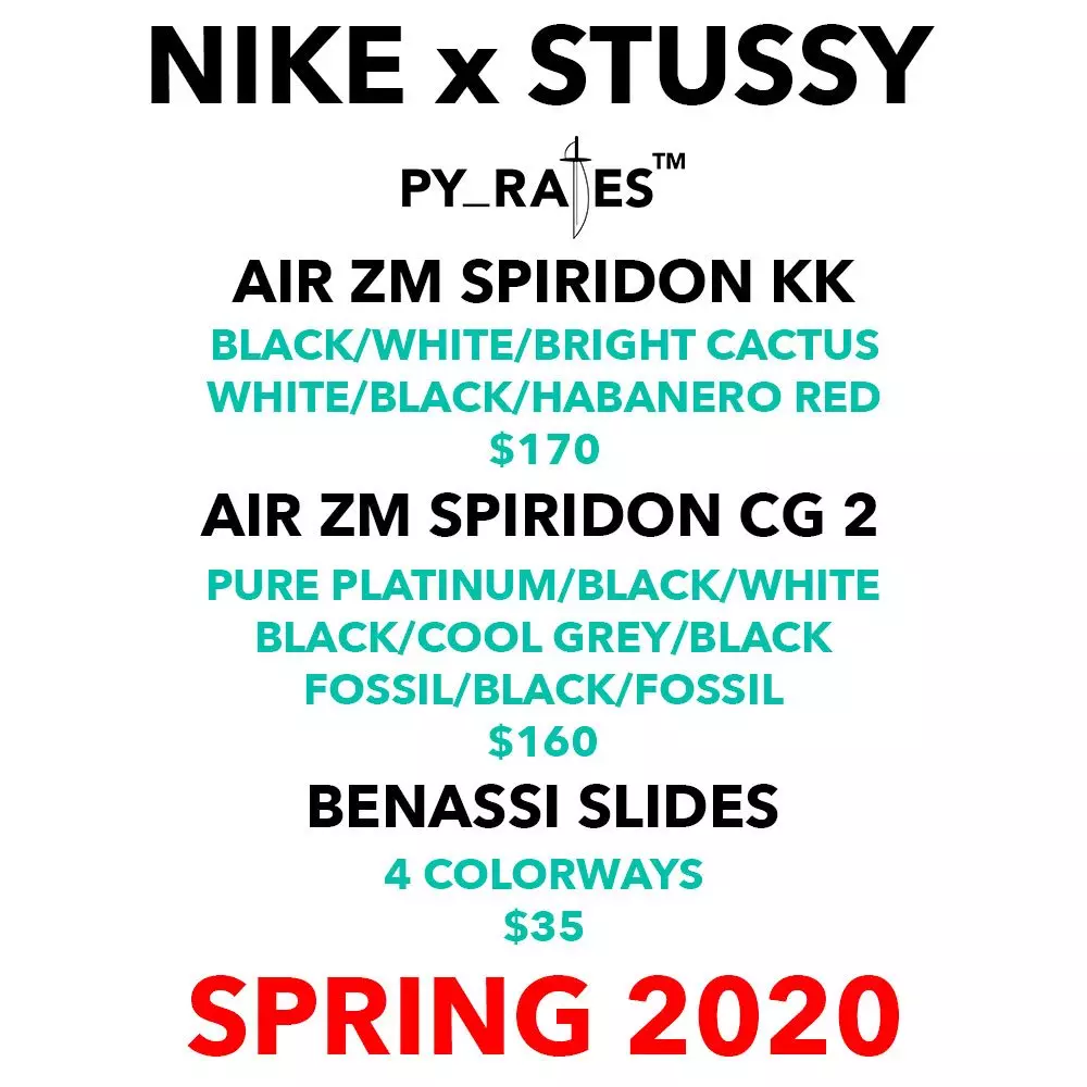 Дата выхода Stussy Nike Air Zoom Spiridon 2020